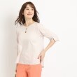 クードシャンス(COUP DE CHANCE)の【洗える／日本製】パンツスタイルに！ストライプ柄プルオーバージャージ グレージュ(350)