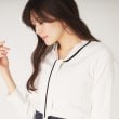 クードシャンス(COUP DE CHANCE)の【洗える】配色ボウタイのニットトップス1