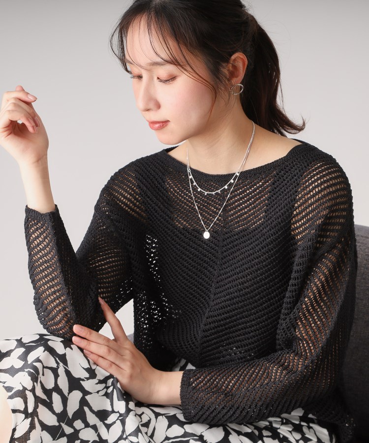 クードシャンス(COUP DE CHANCE)の【洗える／日本製／和紙の清涼感】メッシュ編みニットプルオーバー5