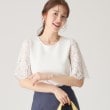 クードシャンス(COUP DE CHANCE)の【洗える】華やかなレース袖ニットトップス4