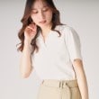 クードシャンス(COUP DE CHANCE)の【洗える／日本製】きれいめに着られる衿付きスキッパーカットソー ホワイト(001)