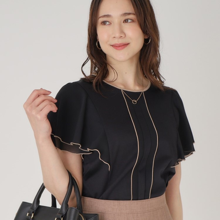 クードシャンス(COUP DE CHANCE)の【洗える／日本製】異素材組合せのジャージプルオーバー カットソー