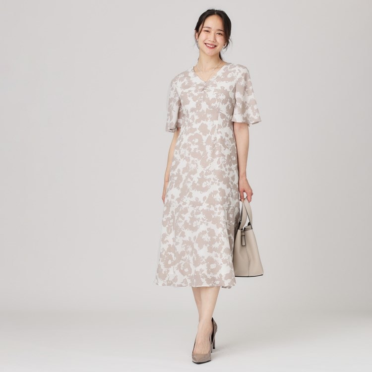 クードシャンス(COUP DE CHANCE)の【手洗い可／日本製／ドライタッチ】花柄ワンピース ミドルワンピース