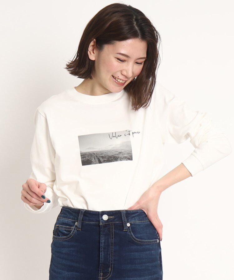 クードシャンス(COUP DE CHANCE)の【WORLD for the World】フォト&メッセージプリント長袖Tシャツ13