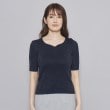 クードシャンス(COUP DE CHANCE)の【洗える／日本製／ハートネック】5分袖ラメ入りニットトップス21