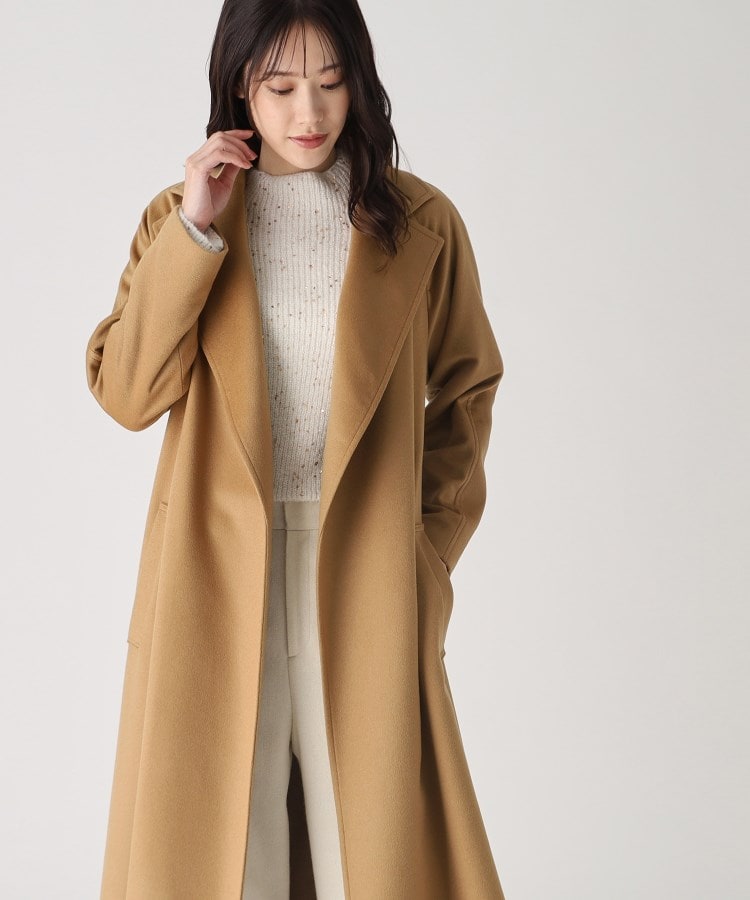 カシミヤ100%/日本製】大人のリラックス感あるガウンコート カシミヤ100%/日本製】大人のリラックス感あるガウンコート