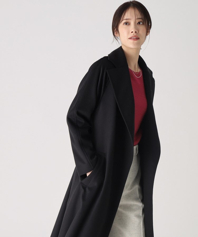 カシミヤ100%/日本製】大人のリラックス感あるガウンコート カシミヤ100%/日本製】大人のリラックス感あるガウンコート