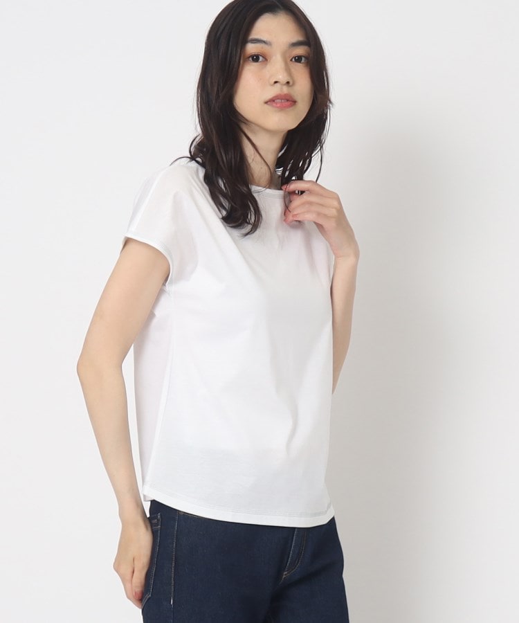 ベルスクローゼット(bellus closet)の【洗える】ロゴ入りフレンチスリーブTシャツ アイボリー(004)