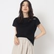 ベルスクローゼット(bellus closet)の【洗える】ロゴ入りフレンチスリーブTシャツ ブラック(019)