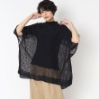 ベルスクローゼット(bellus closet)の【洗える】メッシュ風チュニックニット ブラック(019)