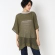 ベルスクローゼット(bellus closet)の【洗える】メッシュ風チュニックニット カーキ(027)