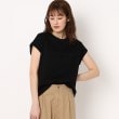 ベルスクローゼット(bellus closet)の【洗える】フレンチスリーブロゴTシャツ ブラック(019)