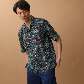 フォーティーカラッツアンドゴーニーゴ(40CARATS&525)のアフリカンプリント 5分袖シャツ カジュアルシャツ