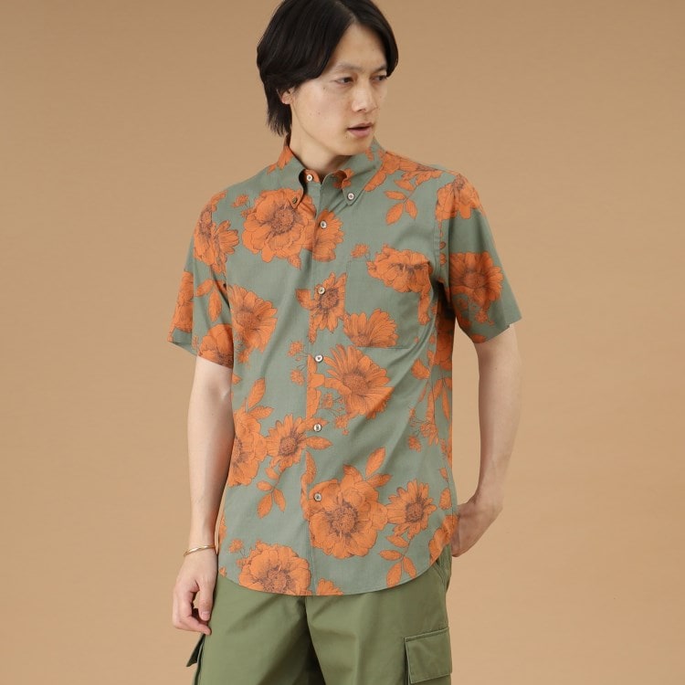 フォーティーカラッツアンドゴーニーゴ(40CARATS&525)のフラワープリント 半袖シャツ カジュアルシャツ