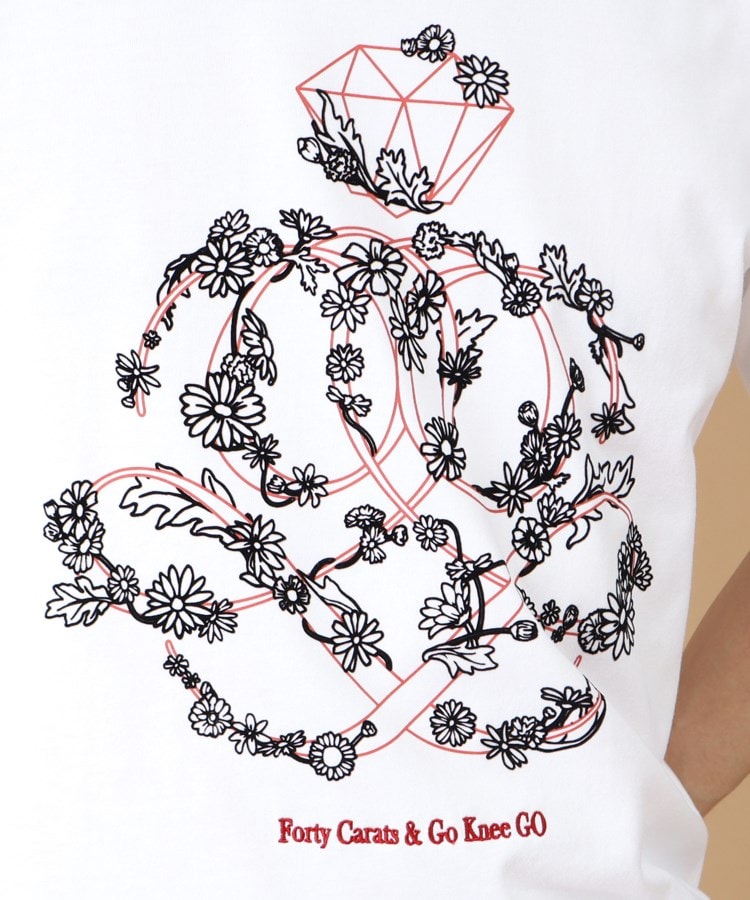フォーティーカラッツアンドゴーニーゴ(40CARATS&525)のフラワーアンドマーク 半袖Tシャツ9