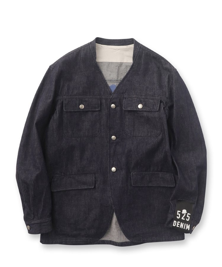 525DENIMノーカラー カバーオール(ブルゾン/ジャンバー 525DENIMノーカラー カバーオール(ブルゾン/ジャンバー