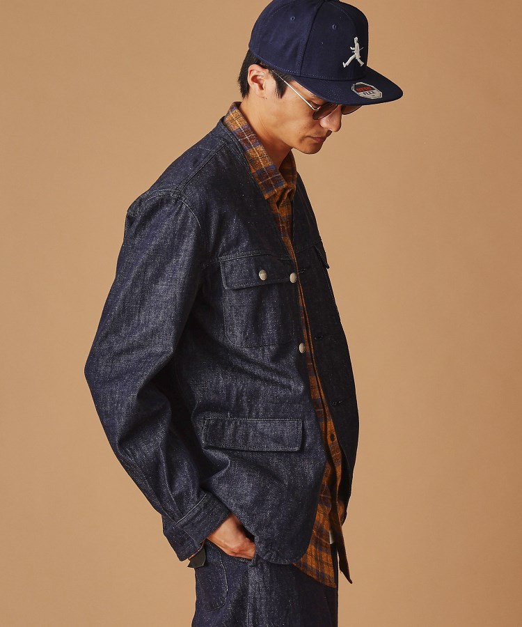 525DENIMノーカラー カバーオール(ブルゾン/ジャンバー 525DENIMノーカラー カバーオール(ブルゾン/ジャンバー