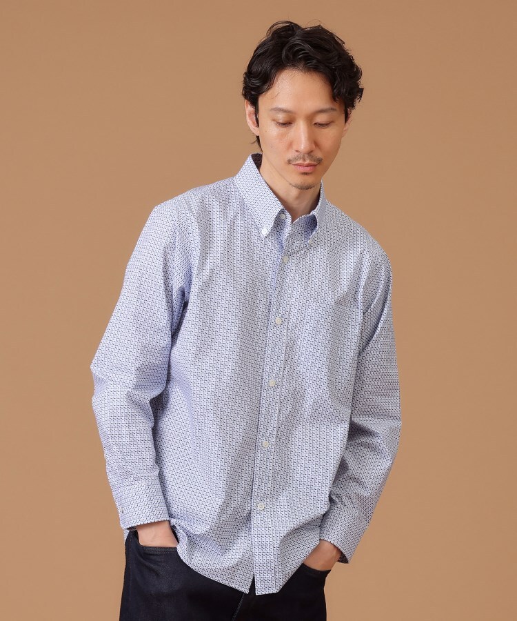 フォーティーカラッツアンドゴーニーゴ(40CARATS&525)の【Sサイズ～】幾何学柄ボタンダウンシャツ3