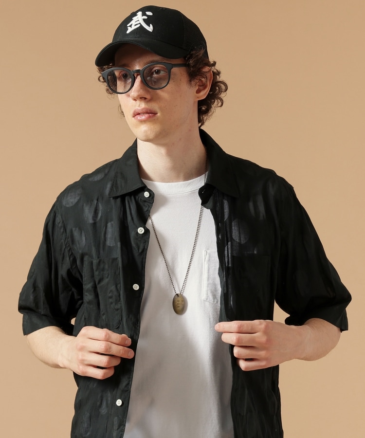 Made in JAPAN】塩縮ポルカドット 半袖シャツ(カジュアルシャツ Made in JAPAN】塩縮ポルカドット 半袖シャツ(カジュアルシャツ