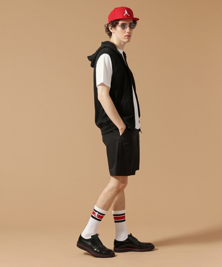 Made in JAPAN】コットンメッシュノースリーブZIPパーカー Made in JAPAN】コットンメッシュノースリーブZIPパーカー