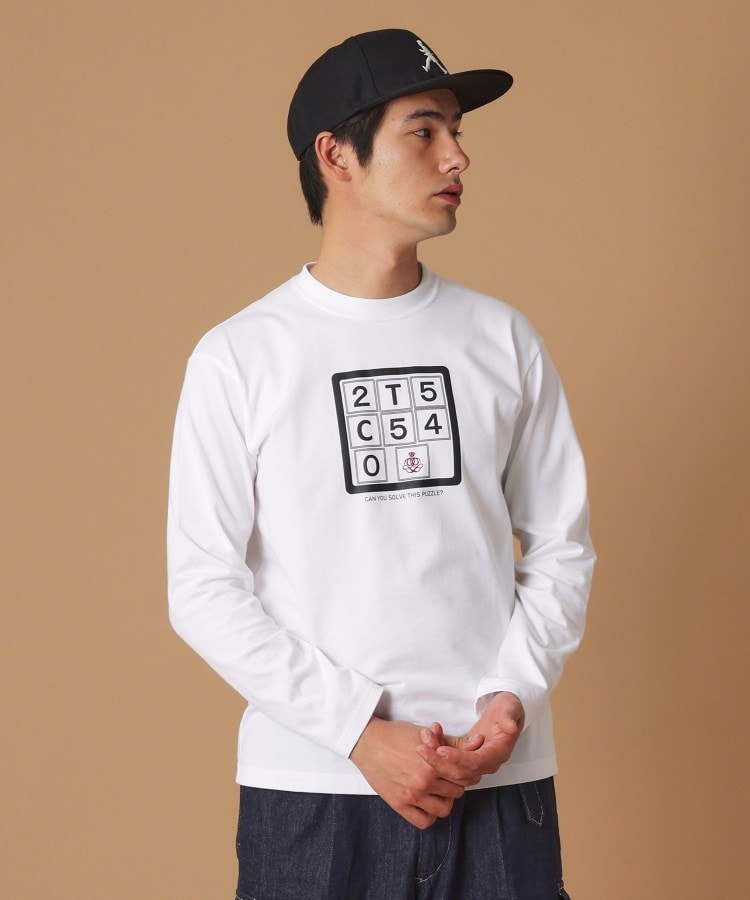 フォーティーカラッツアンドゴーニーゴ(40CARATS&525)のスライドパズル 長袖Tシャツ ホワイト(001)