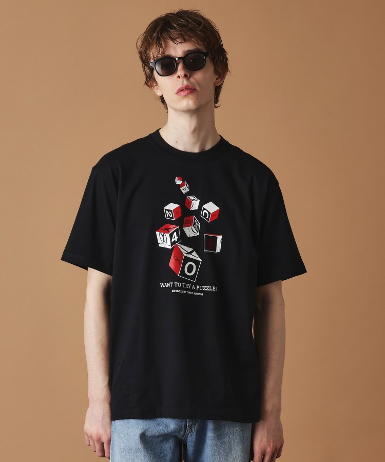 フォーティーカラッツアンドゴーニーゴ(40CARATS&525)の【Sサイズ～】キューブグラフィック半袖Tシャツ ブラック(019)