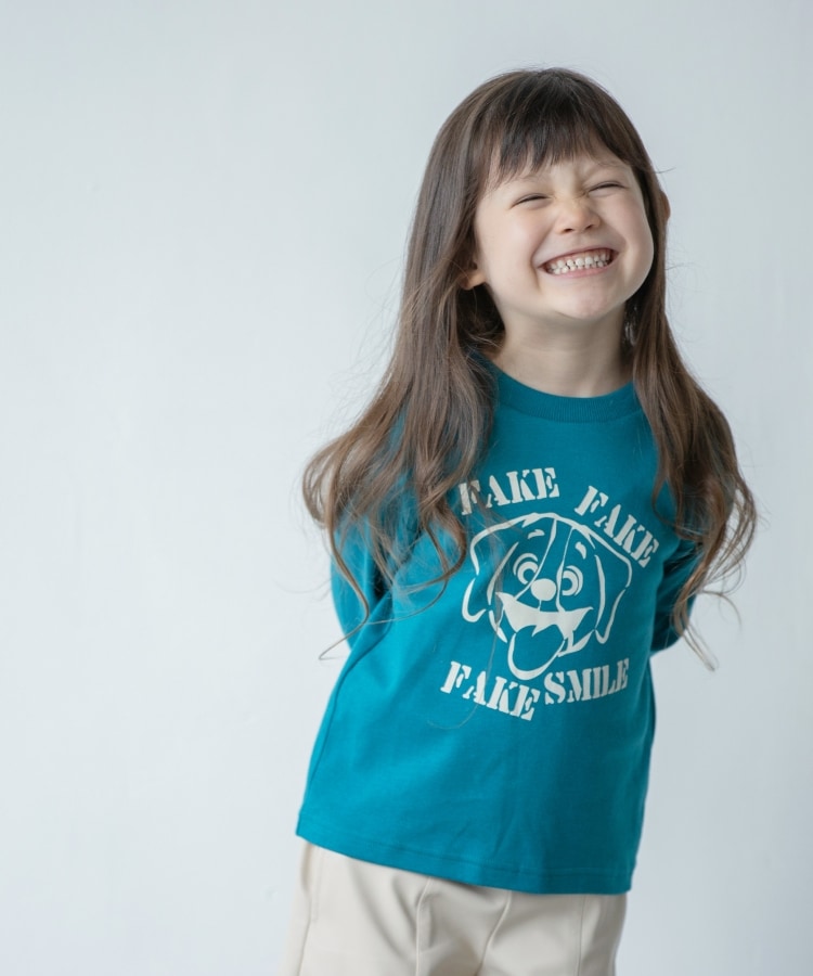 ザ ショップ ティーケー（キッズ）(THE SHOP TK(Kids))の◆【110-150/気持ちの良い肌触り】イラストプリントTシャツ グリーン(022)