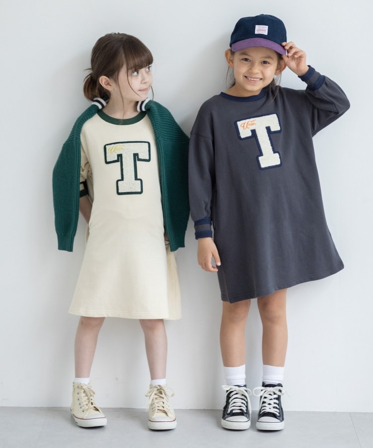 ザ ショップ ティーケー（キッズ）(THE SHOP TK(Kids))の◆【110-150/洗濯機で洗える】ワッペンスウェットワンピース1