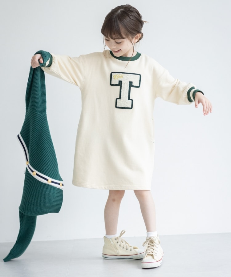 ザ ショップ ティーケー（キッズ）(THE SHOP TK(Kids))の◆【110-150/洗濯機で洗える】ワッペンスウェットワンピース3