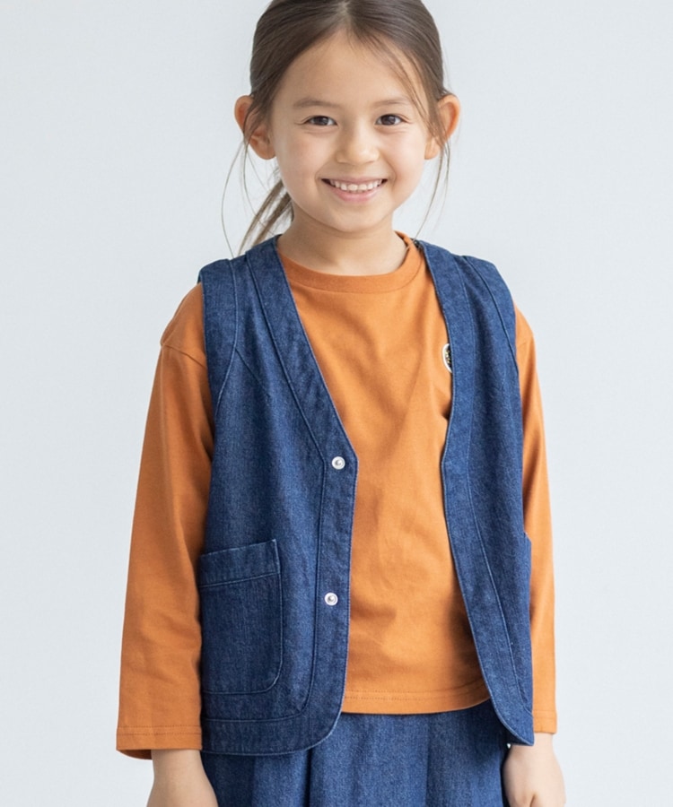 ザ ショップ ティーケー（キッズ）(THE SHOP TK(Kids))の◆【110‐150/洗濯機で洗える！】ポケット付きデニムベスト ネイビー(093)