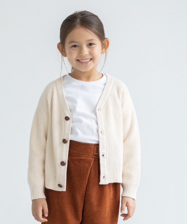 ＜WORLD＞ THE SHOP TK(Kids)(ザ ショップ ティーケー（キッズ）) 【110-150】【学校にもおすすめ】Vニットカーディガン