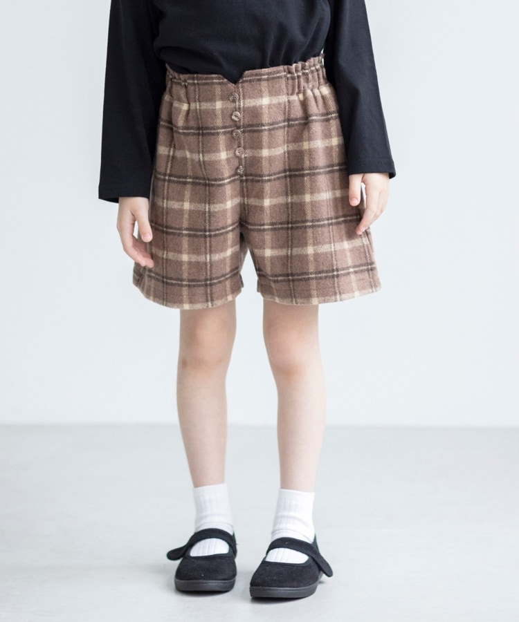 ザ ショップ ティーケー（キッズ）(THE SHOP TK(Kids))の◆【110-150】チェックキュロットパンツ ブラウン(242)