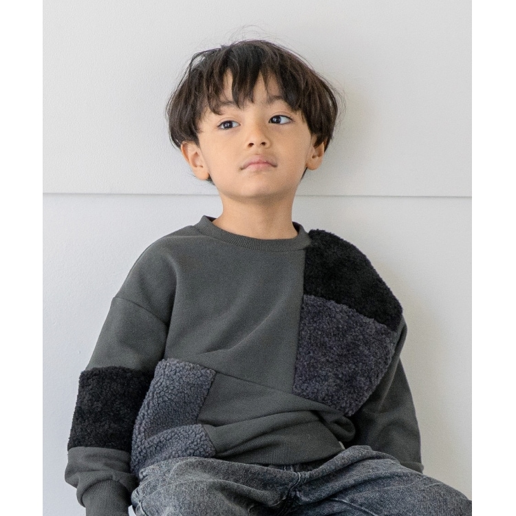 ザ ショップ ティーケー（キッズ）(THE SHOP TK(Kids))の◆【100-140】ボア切替スウェットトップス スウェット・トレーナー