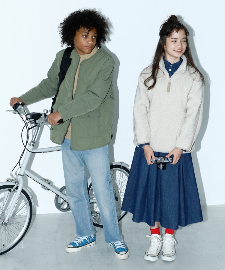 ザ ショップ ティーケー（キッズ）(THE SHOP TK(Kids))の◆【140-160】ハーフジップボアブルゾン/福田麻琴さんコラボ4