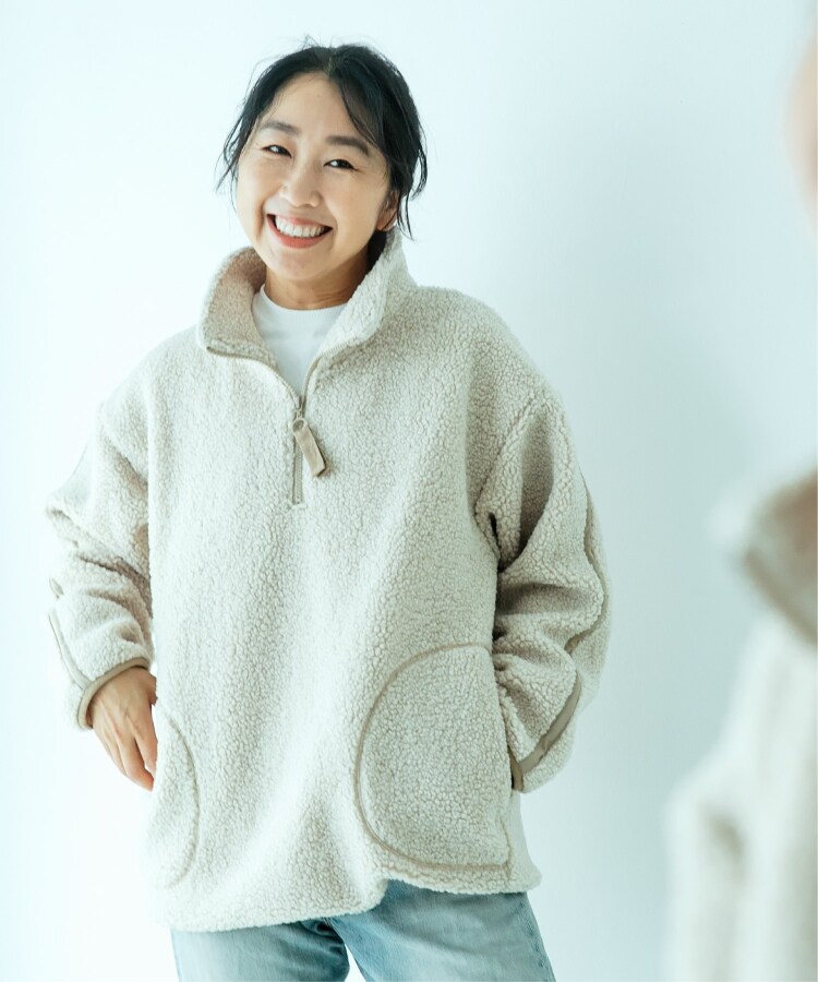 ザ ショップ ティーケー（キッズ）(THE SHOP TK(Kids))の◆【140-160】ハーフジップボアブルゾン/福田麻琴さんコラボ12