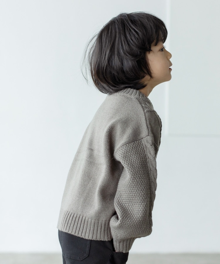 ザ ショップ ティーケー（キッズ）(THE SHOP TK(Kids))の◆【110-150/洗濯機で洗える！】ケーブルニットカーディガン1