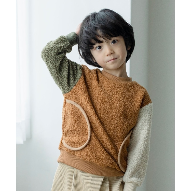 ザ ショップ ティーケー（キッズ）(THE SHOP TK(Kids))の◆【110-140/洗濯機で洗える！】モコモコカールボアトップス カットソー