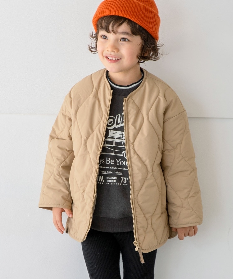 ザ ショップ ティーケー（キッズ）(THE SHOP TK(Kids))の◆【100-140/洗濯機で洗える！】サイドボタンキルティングジャケット ベージュ(052)