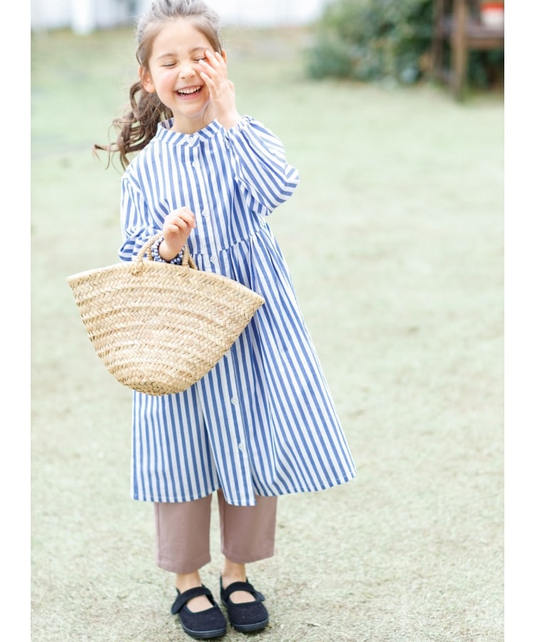 ザ ショップ ティーケー（キッズ）(THE SHOP TK(Kids))の◆【100-140】【ゆったりシルエット】ストライプシャツワンピース1