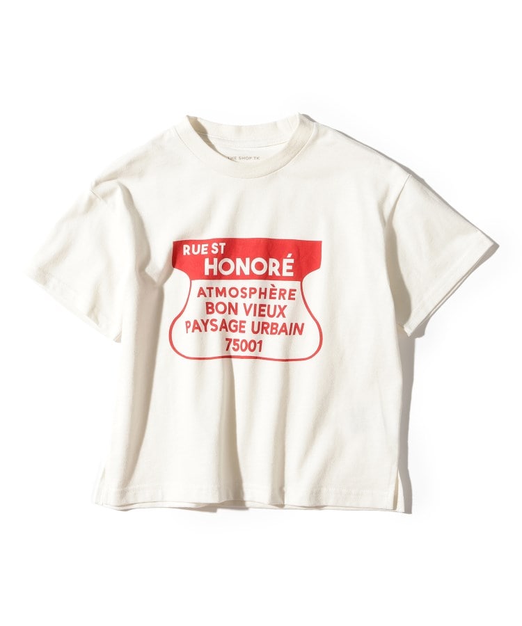 ザ ショップ ティーケー（キッズ）(THE SHOP TK(Kids))の◆【100‐140】レトロカラーロゴTシャツ ホワイト(001)