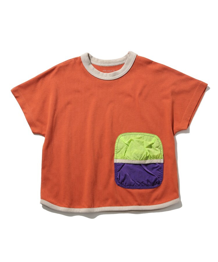 ＜WORLD＞ THE SHOP TK(Kids)(ザ ショップ ティーケー（キッズ）) 【100‐140】【持ち運び便利】ポケッタブル配色Tシャツ