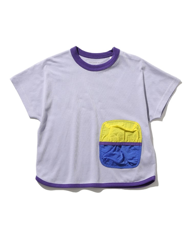 ＜WORLD＞ THE SHOP TK(Kids)(ザ ショップ ティーケー（キッズ）) 【100‐140】【持ち運び便利】ポケッタブル配色Tシャツ画像