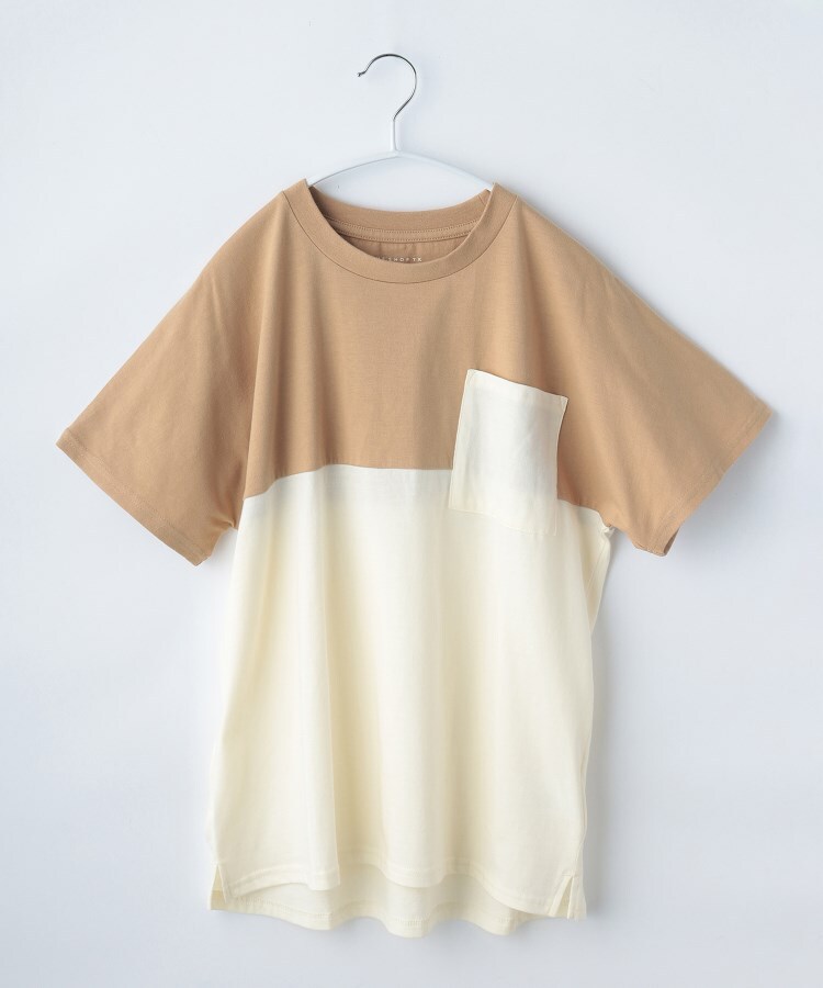 ザ ショップ ティーケー（キッズ）(THE SHOP TK(Kids))の【150－160／お家で洗える！】配色ドルマンTEE ベージュ(552)