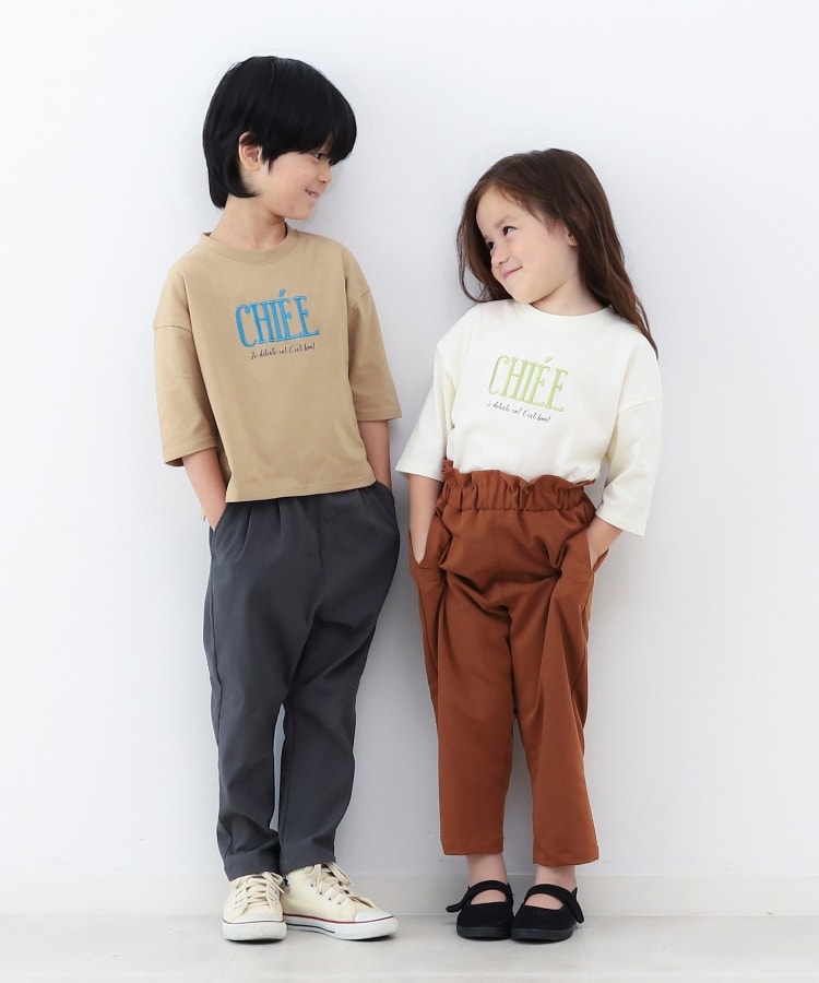 ザ ショップ ティーケー（キッズ）(THE SHOP TK(Kids))の【100-140】刺繍ロゴ七分Tシャツ1