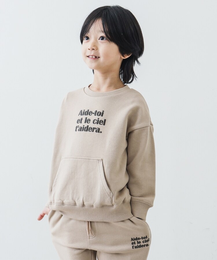 ザ ショップ ティーケー（キッズ）(THE SHOP TK(Kids))の【110-150】ロゴプリントプルオーバー ベージュ(052)