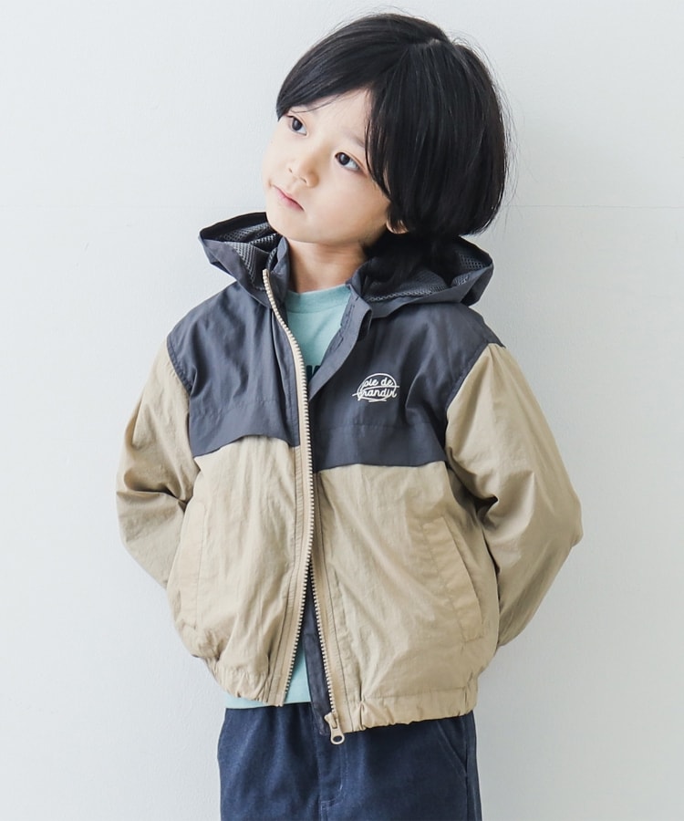 ザ ショップ ティーケー（キッズ）(THE SHOP TK(Kids))の【100-150】ワッシャーナイロンブルゾン チャコールグレー(514)