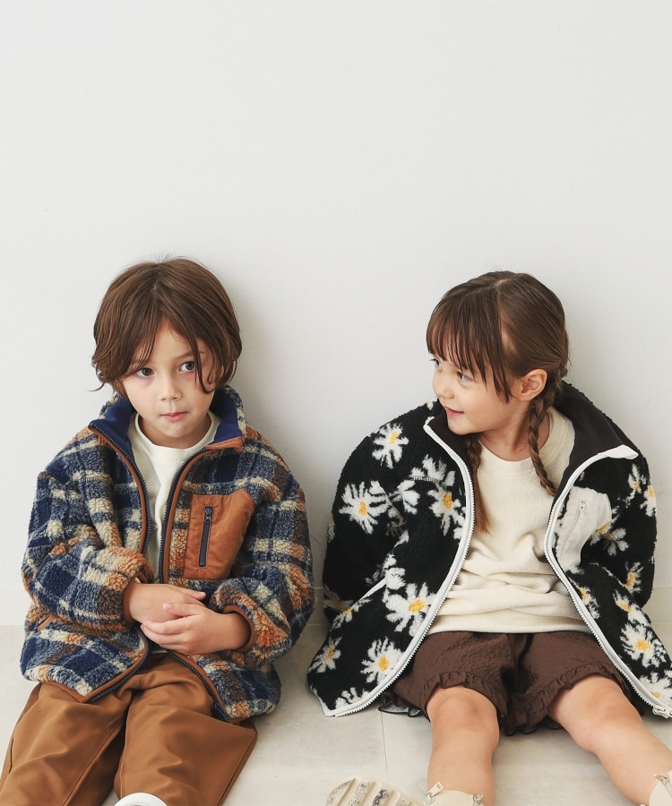 ザ ショップ ティーケー（キッズ）(THE SHOP TK(Kids))の【100-150】ボアブルゾン/お家で洗える3