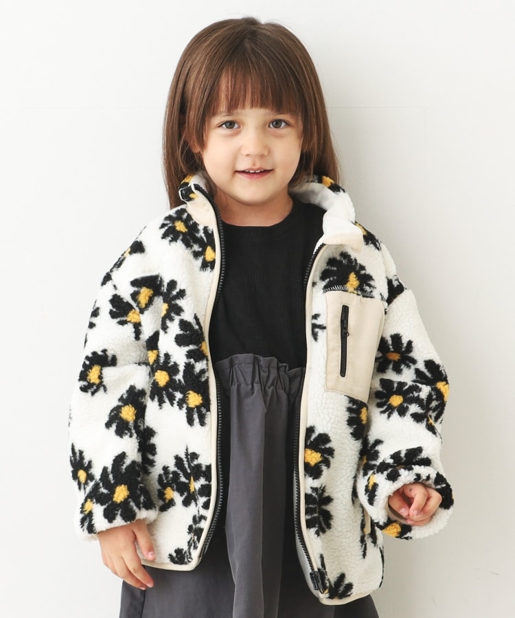 ザ ショップ ティーケー（キッズ）(THE SHOP TK(Kids))の【100-150】ボアブルゾン/お家で洗える オフホワイト(103)