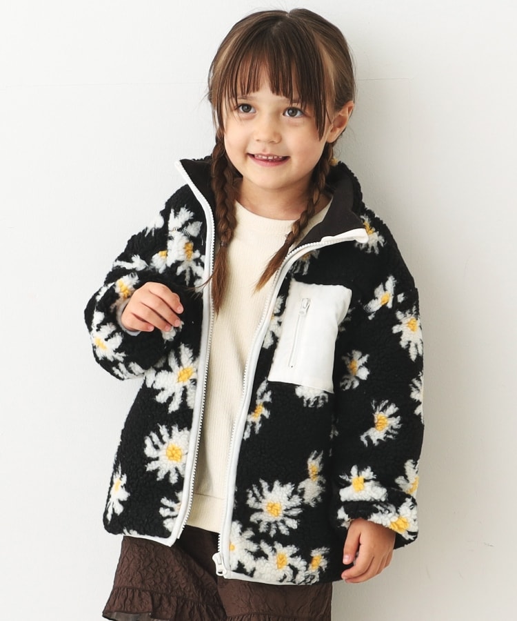 ザ ショップ ティーケー（キッズ）(THE SHOP TK(Kids))の【100-150】ボアブルゾン/お家で洗える ブラック(119)