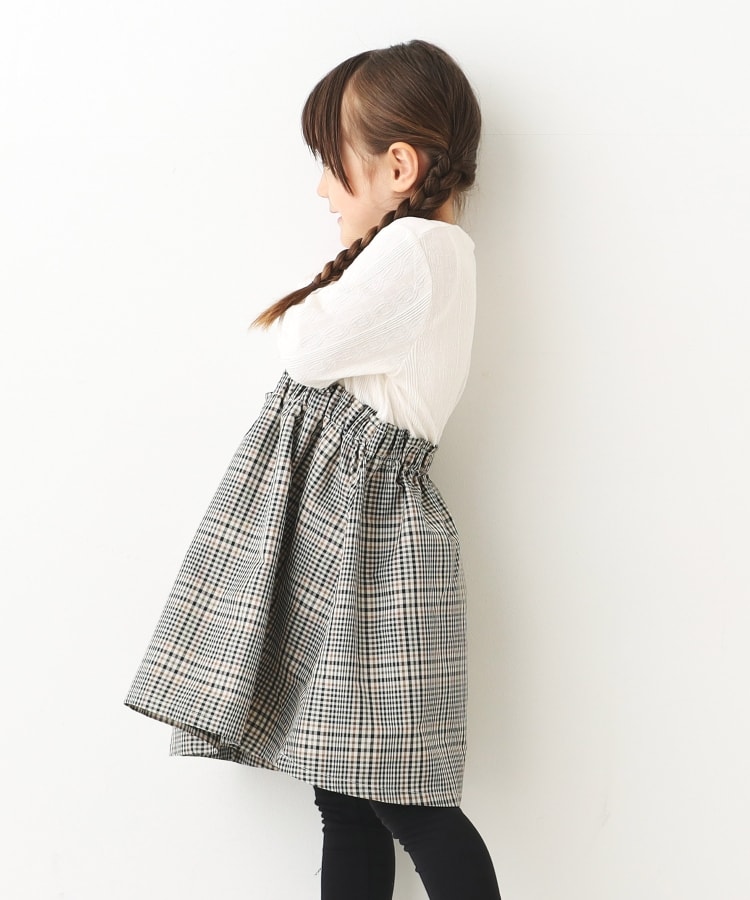 ザ ショップ ティーケー（キッズ）(THE SHOP TK(Kids))の100-150/チェックタフタ＆ドッキングワンピース/ハグするニットシリーズ8